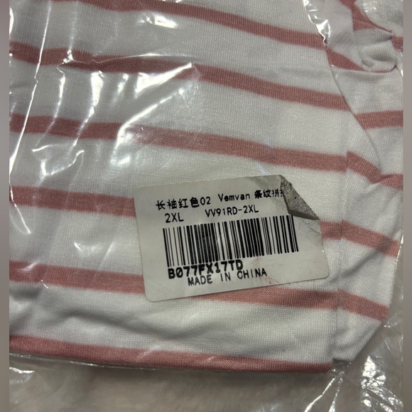 BOGO*Women’s Striped Gray & Striped Rose-Red Long Sleeve Sweater. - Picture 6 of 6